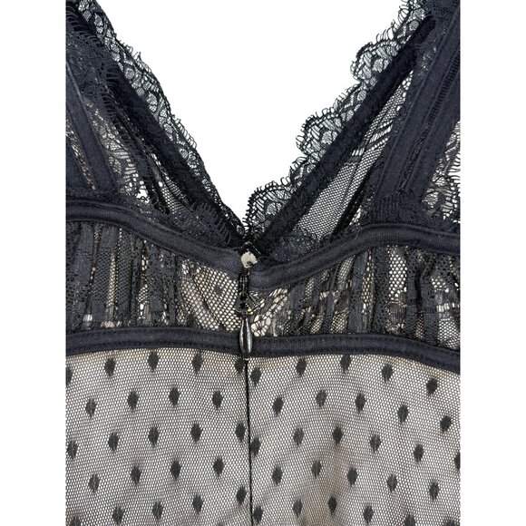 Vintage Bebe Nude & Black Lace Corset Style Mini Dress XS| Femme Fatale Coquette - Picture 10 of 16